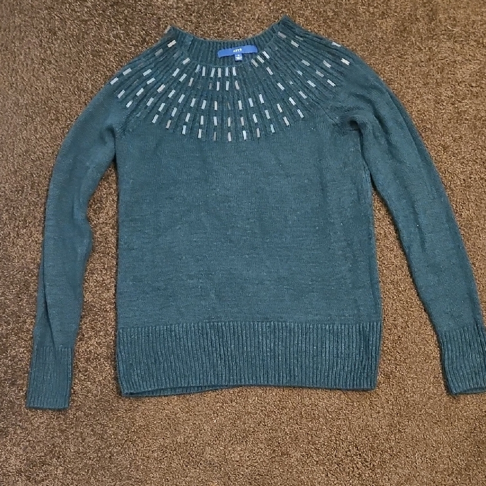 Apt. 9 Sweater with Embellished Neckline